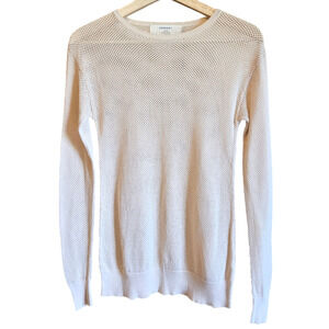 Zara Knit Netted Crochet Long Sleeve Sweater Cream Women's Small